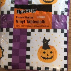 Halloween flannel backed vinyl tablecloth 60 by 102 oblong